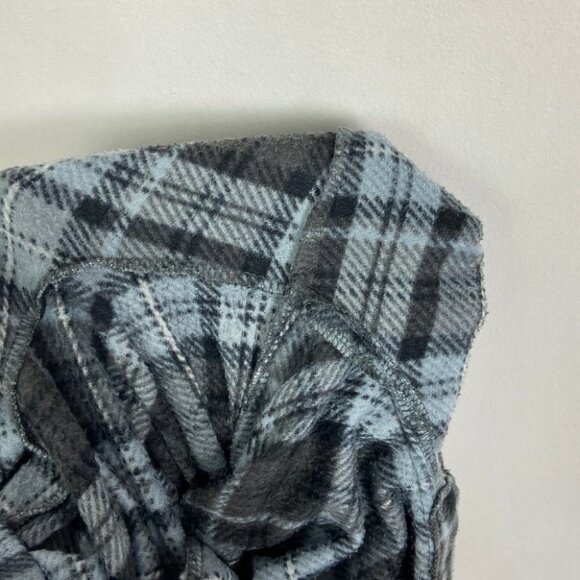 Tommy Hilfiger Blue Plaid Fleece Pyjama Pants Size Medium Pockets Pajama Bottoms - Picture 7 of 13